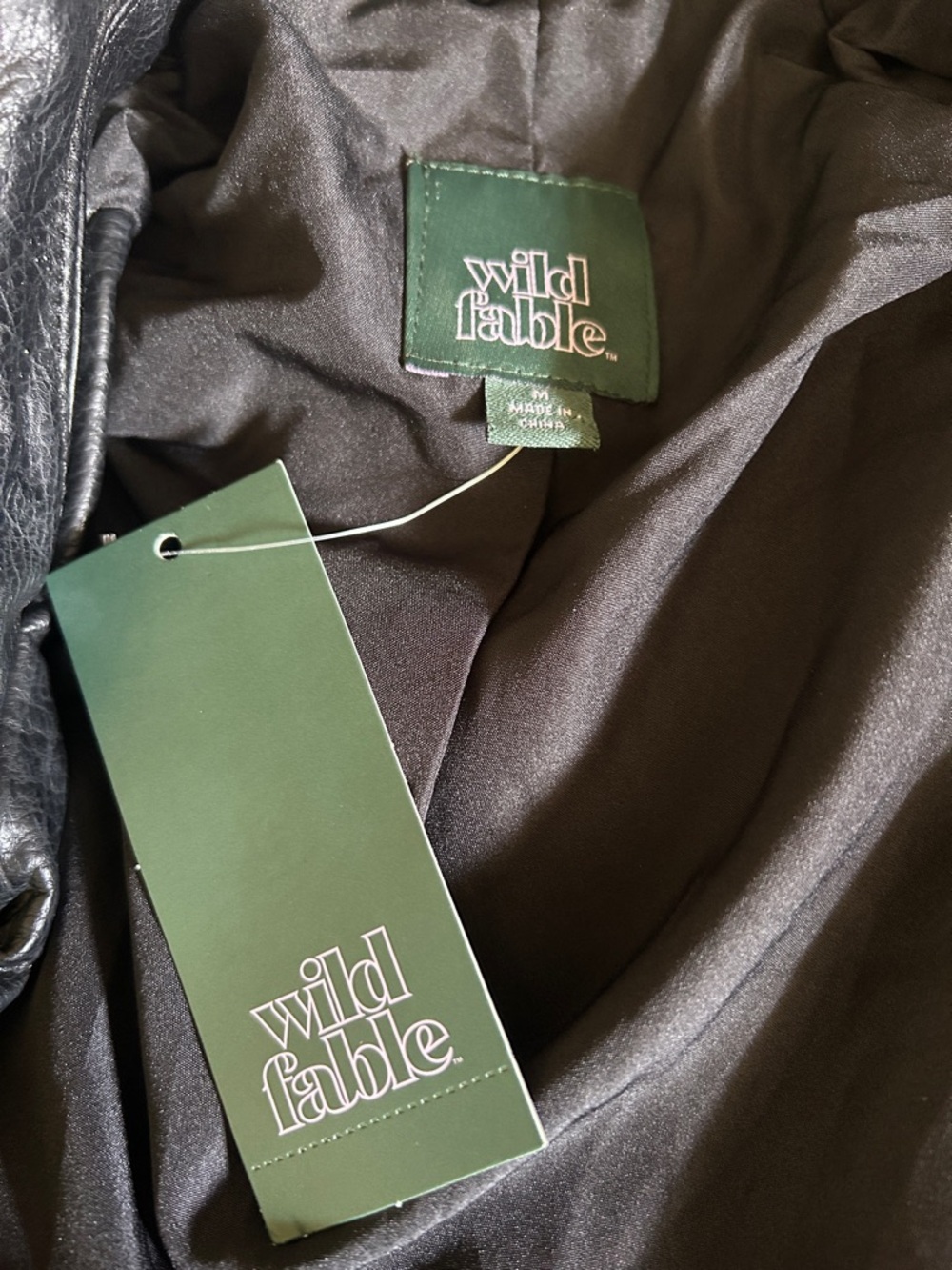 NWT Wild Fable Black Vegan Leather Motorcycle Rider Biker Jacket Women’s M - Picture 6 of 10